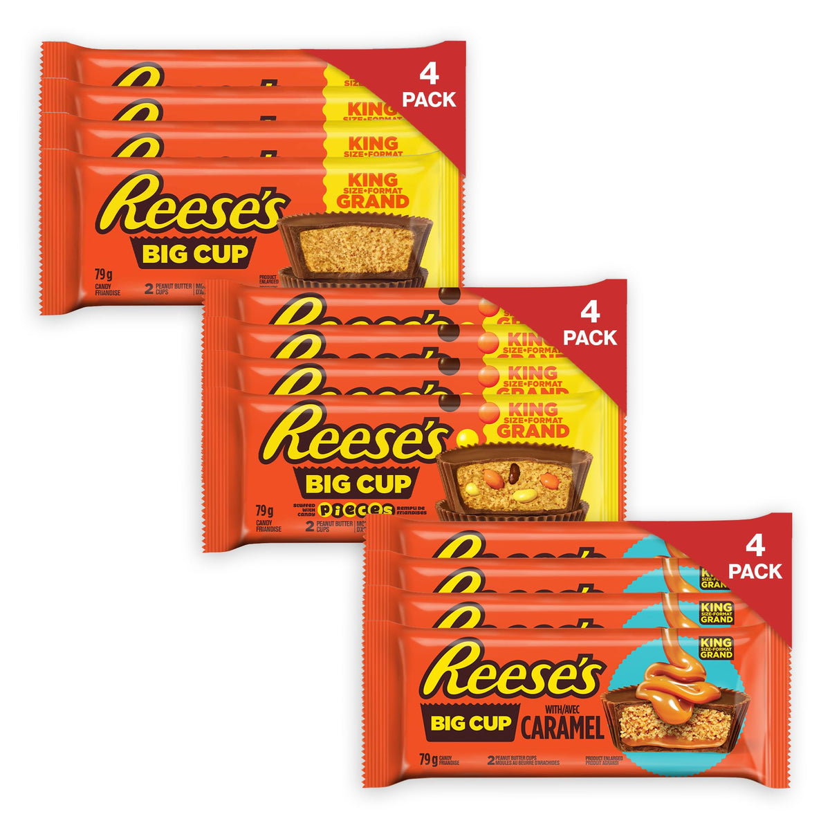 REESE'S Big Cup Assorted Variety Pack, 12 Bars, 948g