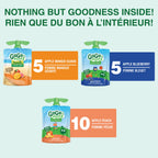 GoGo squeeZ Fruit Sauce Variety Pack, Apple, Strawberry, Peach, Banana, No Sugar Added. 90g per pouch, Pack of 20