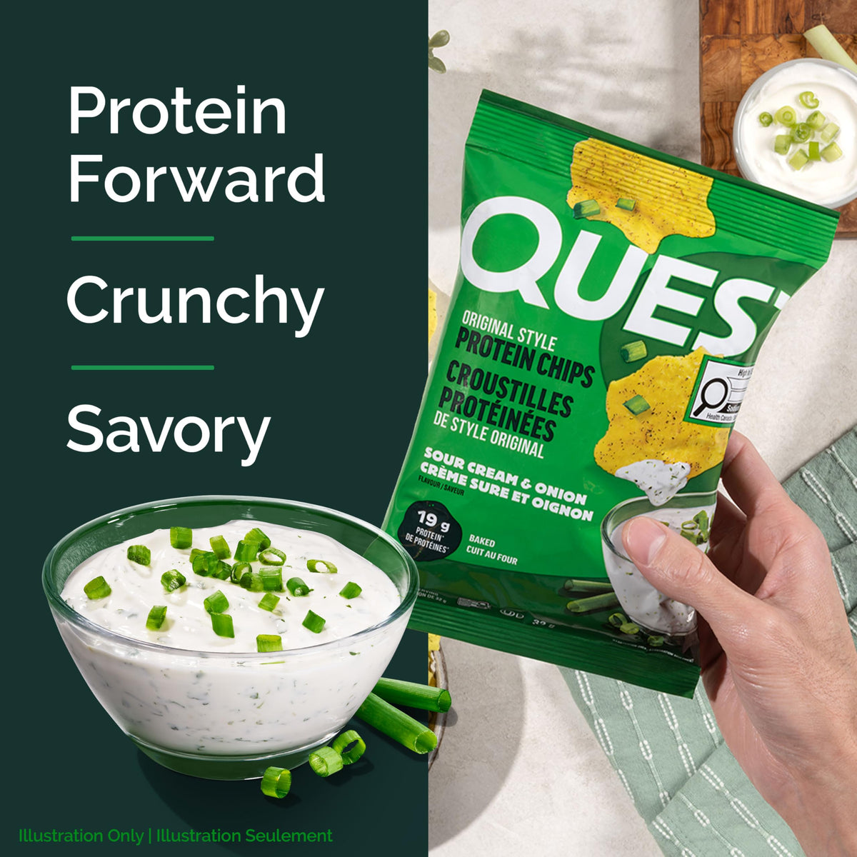 Quest Nutrition Chili Lime Flavour Tortilla Style Protein Chips, High Protein, Baked, Not Fried, Gluten Free, 1g Sugar, 4g Carbs, 8ct