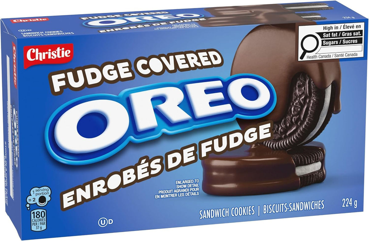 Oreo, Fudge Covered Sandwich Cookies 224 g, Baked in Canada