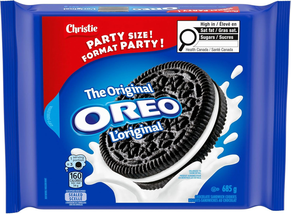 Oreo, Original Chocolate Sandwich Cookies, PARTY SIZE, 685 g