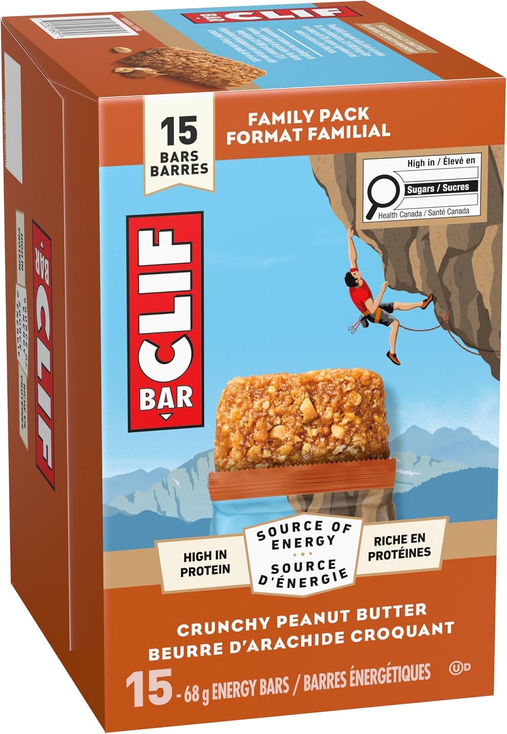 Clif Bar, Energy Bars, Crunchy Peanut Butter, 1.02 kg (Pack of 15)