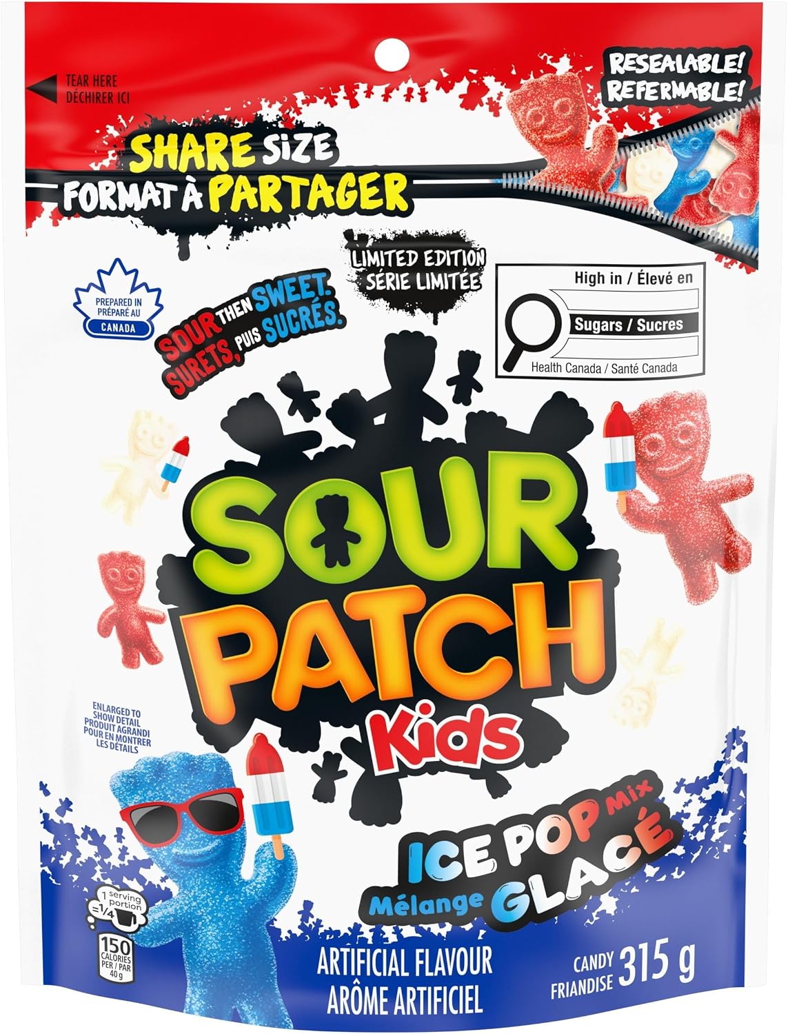 Sour Patch Kids Ice Pop Mix Candy 315 g