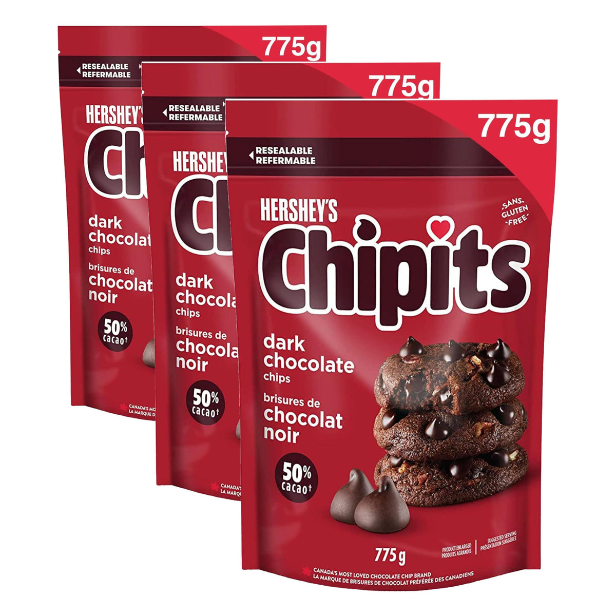 CHIPITS Chocolate Chips for Baking, Baking Ingredients, Baking Chocolate, Milk Chocolate, 835 grams