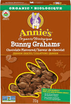 ANNIE'S Chocolate Graham Cookies Snacks, Organic, No Artificial Flavours, No Synthetic Colours, 213 Grams Package of Bunny Shaped Cookies, Chocolate