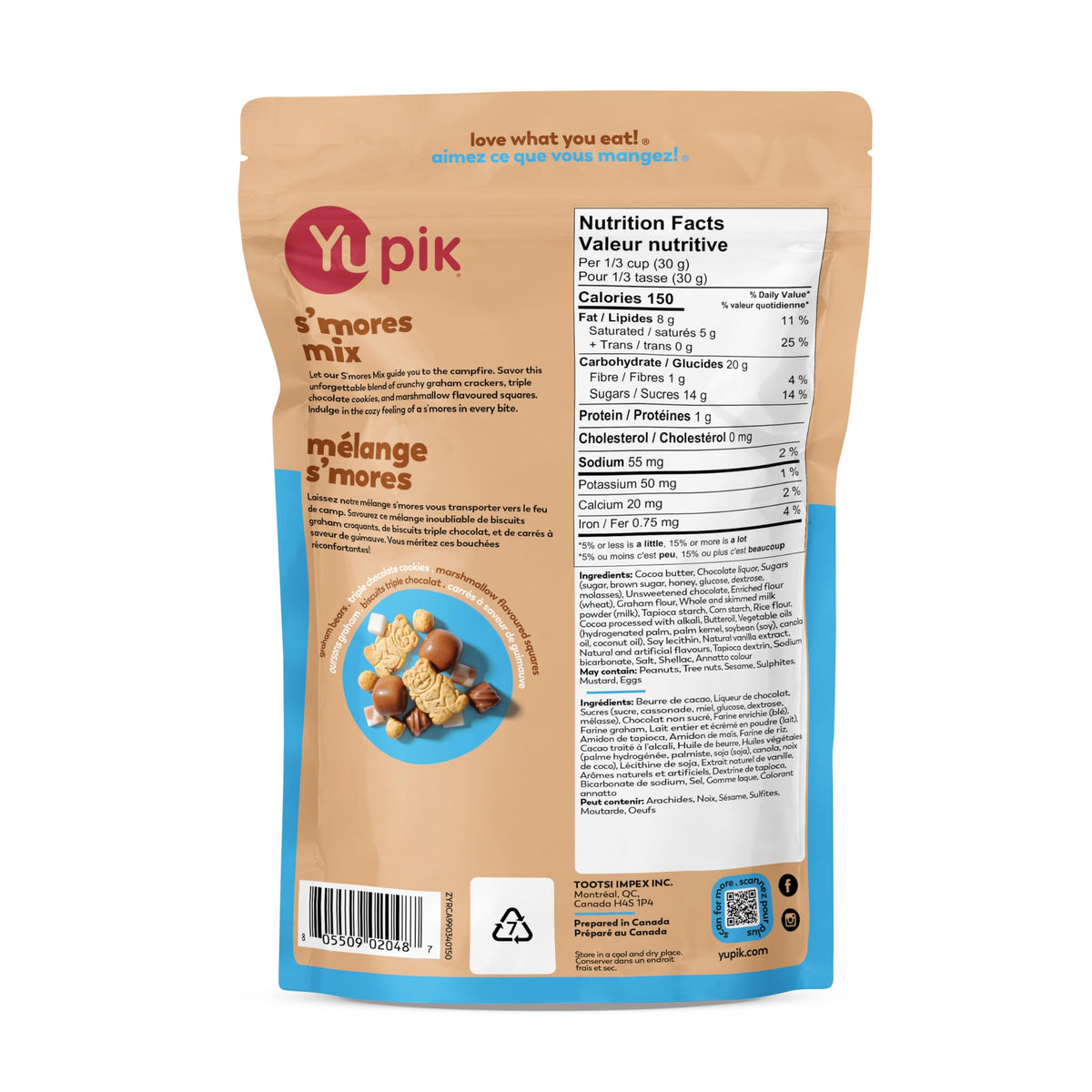 Yupik S'mores Mix, 150 g, Chocolatey Delight, Blend of Marshmallows, Chocolate Chunks & Crunchy Graham Bear Crackers, Sweet Snack, Campfire Treat, Party Snack