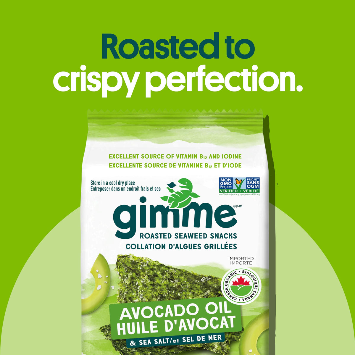 gimMe Organic Roasted Seaweed Sea Salt Favour Snacks 30g Multipack 6 x 5g