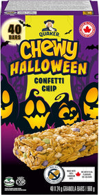 Quaker Chewy Halloween Confetti Chip Granola Bars, 40 X 24g