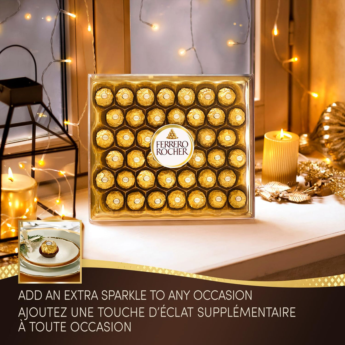 FERRERO ROCHER Fine Hazelnut Milk Chocolates - 3-Piece 37.5 g Pack x 12