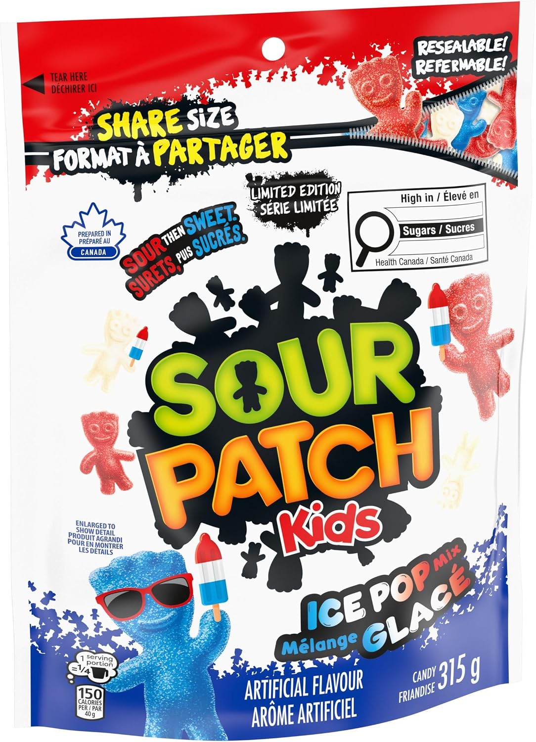 Sour Patch Kids Ice Pop Mix Candy 315 g