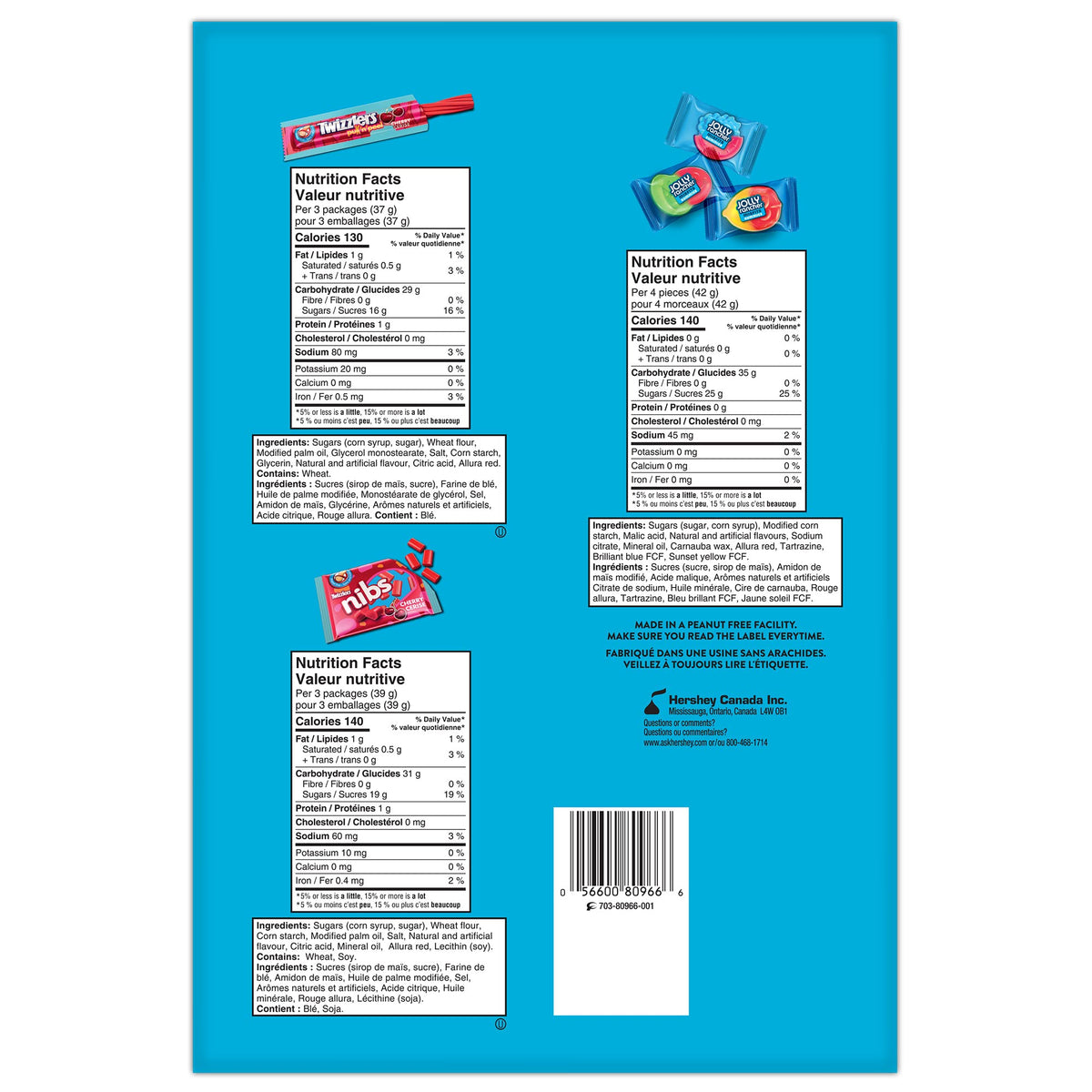 TWIZZLERS & JOLLY RANCHER Candy & Gummies Variety Pack - 160 Count, 1.9 kg
