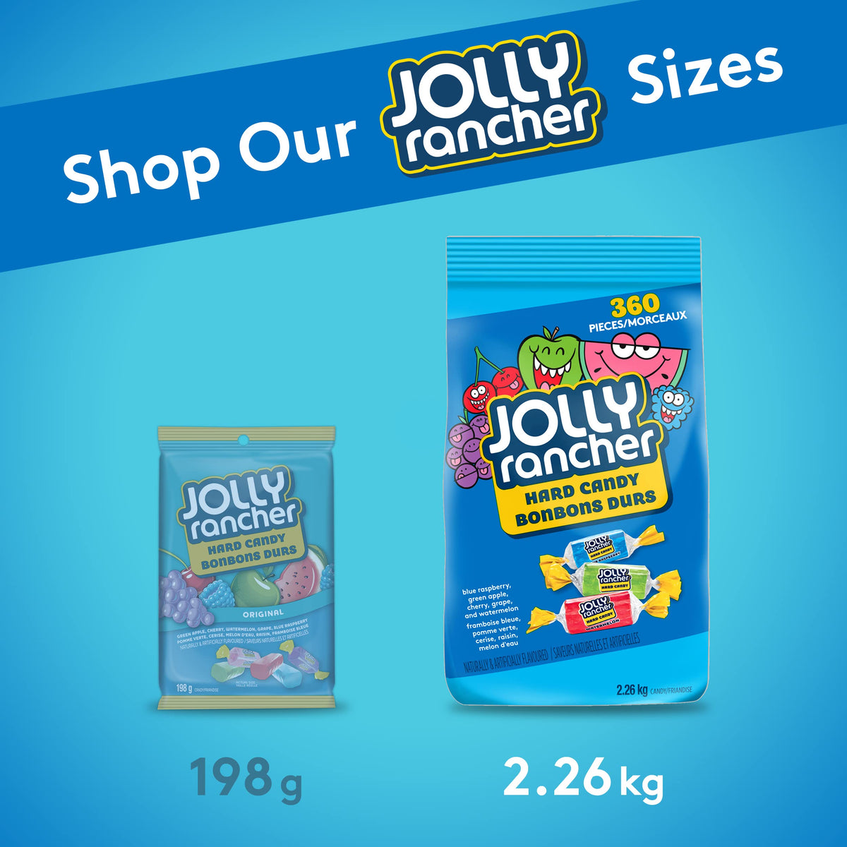 JOLLY RANCHER Fruity Hard Candy Variety Pack, Bulk Bag, 360 Count, 2.26 kg