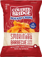 Covered Bridge Potato Chips – Smokin’ Sweet BBQ Chips 170g Size Bag – Gluten Free, Kosher, Kettle Cooked with Dark Russet Potatoes, Made in Canada, 170g Bag