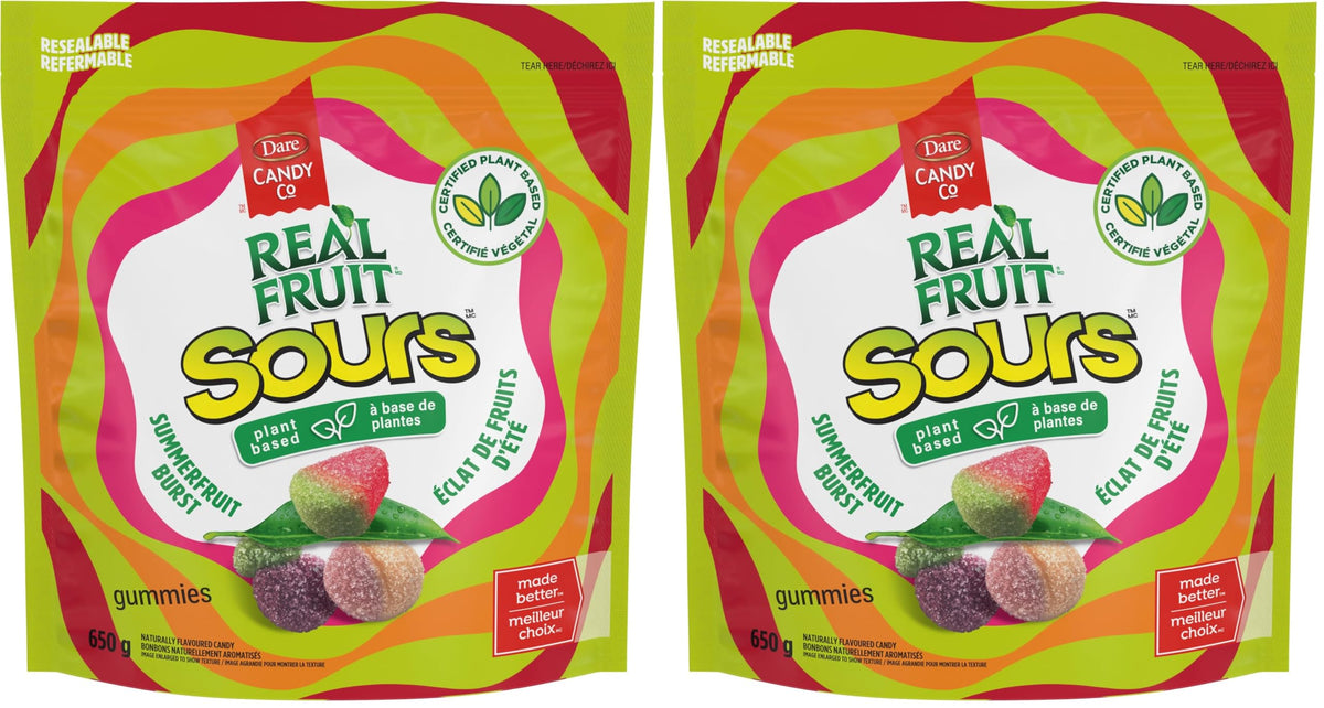 REALFRUIT Superfruits Gummy Candy - Made with Real Fruit, Vegan, Gluten & Peanut-Free Snack for Adults and Children, Proudly Canadian Company, Cranberry, Black Currant, Blueberry and Blackberry, 180g