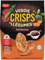 Dare Veggie Crisps Barbecue - Crunchy, Popped Snacks Made with Real Vegetables like Yellow and Green Peas, Tomatoes, and Carrots 100g Pack