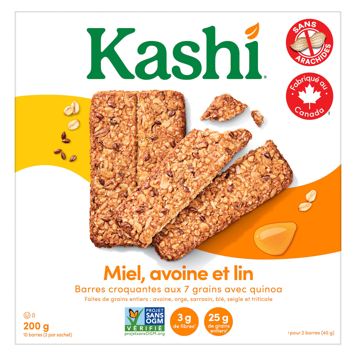 Kashi 7 Grain with Quinoa Crunchy Bars, Chocolate Chip Chia, 200g, 10 bars, 200 grams