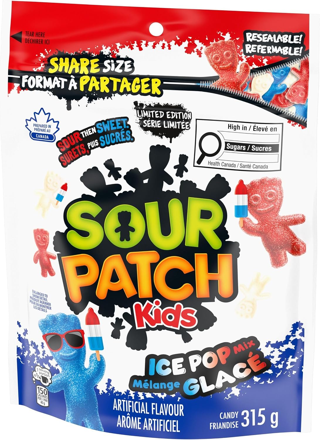 Sour Patch Kids Ice Pop Mix Candy 315 g