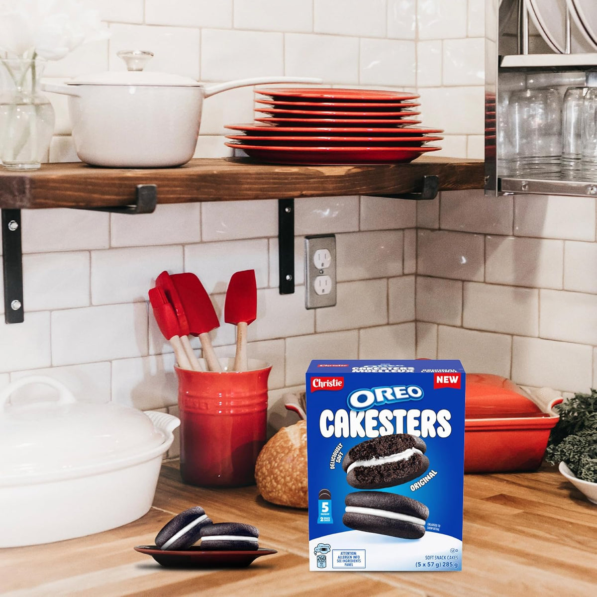 Oreo, Cakesters Soft Snack Cakes, Original, 285g (Pack of 5, 57g each)