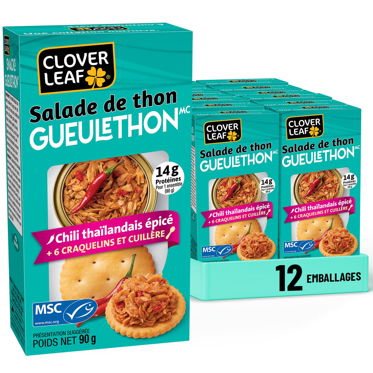 Clover Leaf Classic Tuna Salad Snack Kit, 90g, 12 Count