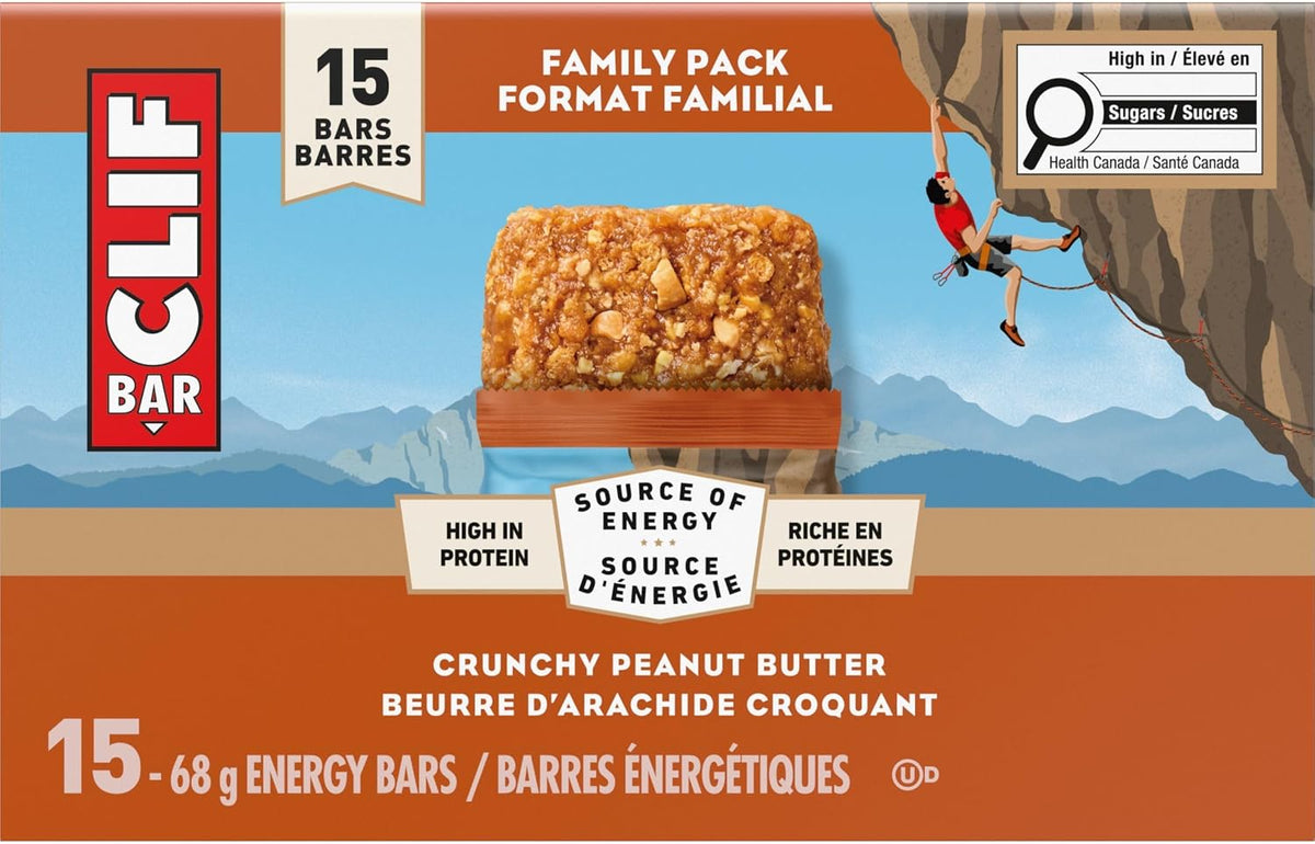 Clif Bar, Energy Bars, Crunchy Peanut Butter, 1.02 kg (Pack of 15)