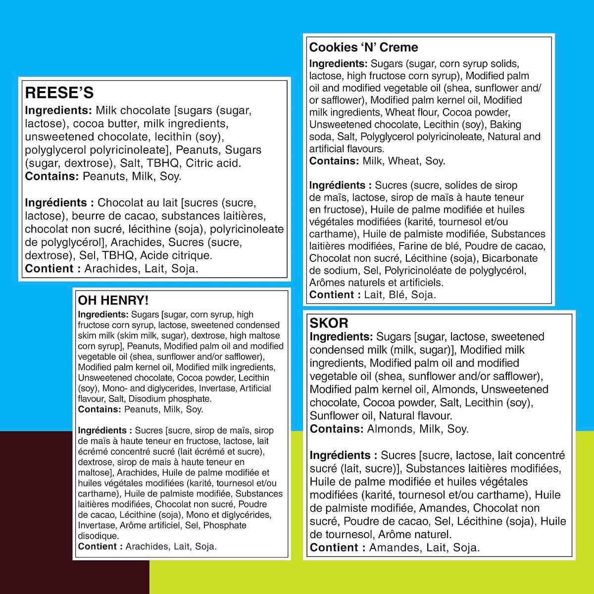 HERSHEY'S Full-Size Chocolate Bars Variety Pack, 15 Bars, 705 g