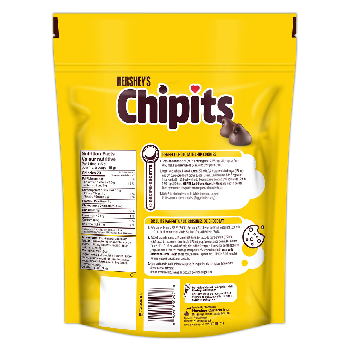 CHIPITS Chocolate Chips for Baking, Baking Ingredients, Baking Chocolate, Milk Chocolate, 835 grams