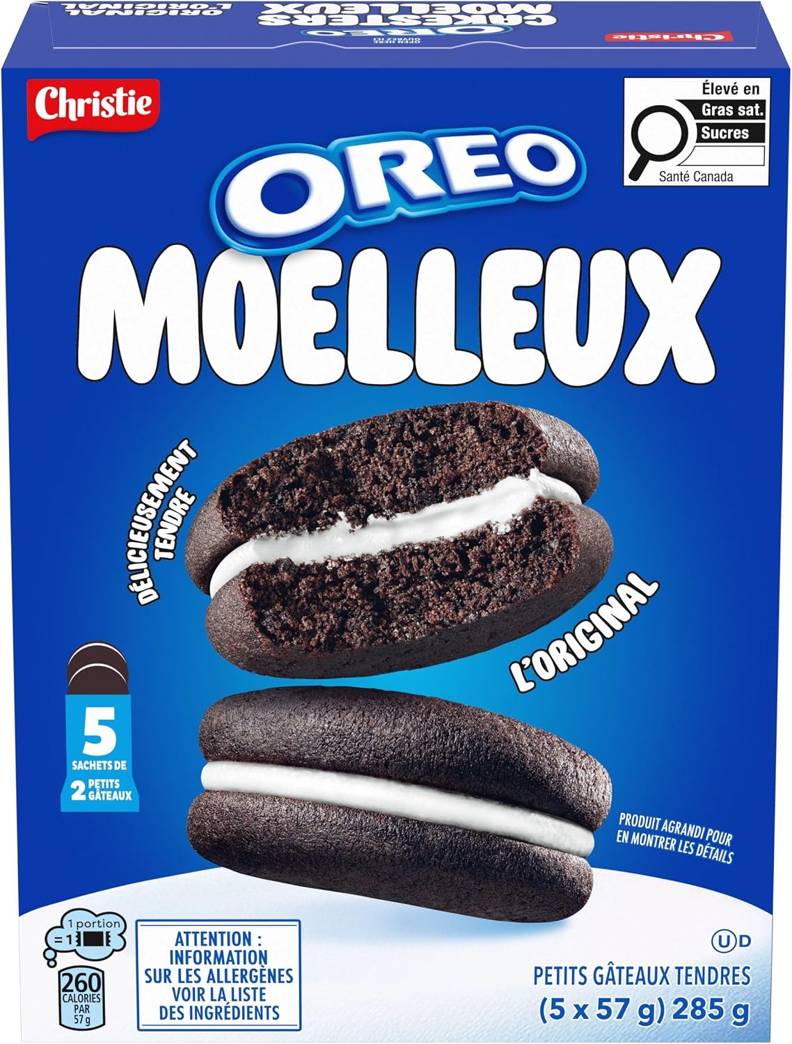 Oreo, Cakesters Soft Snack Cakes, Original, 285g (Pack of 5, 57g each)