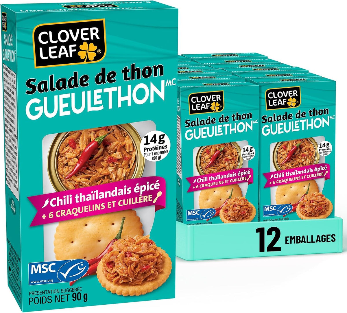 Clover Leaf Classic Tuna Salad Snack Kit, 90g, 12 Count