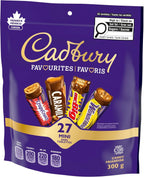 Cadbury Favourites, Assorted Mini Bars, Chocolate Bar, 300g (Pack of 27)