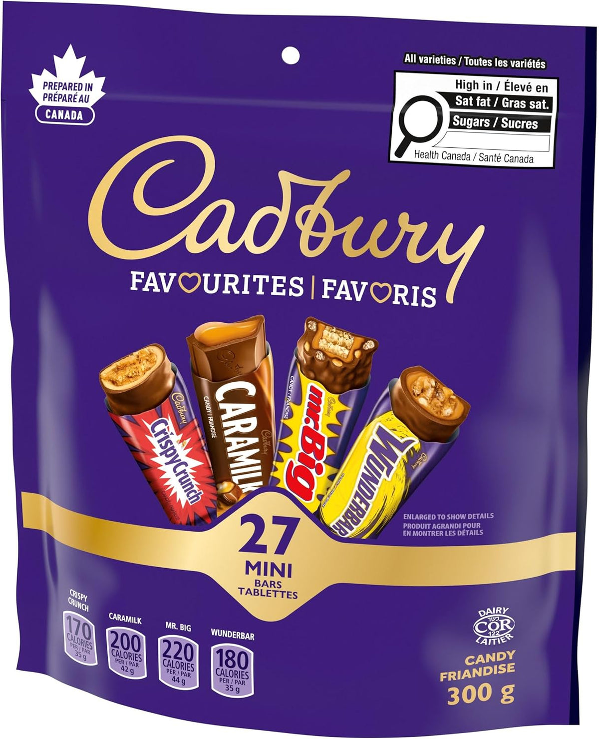 Cadbury Favourites, Assorted Mini Bars, Chocolate Bar, 300g (Pack of 27)
