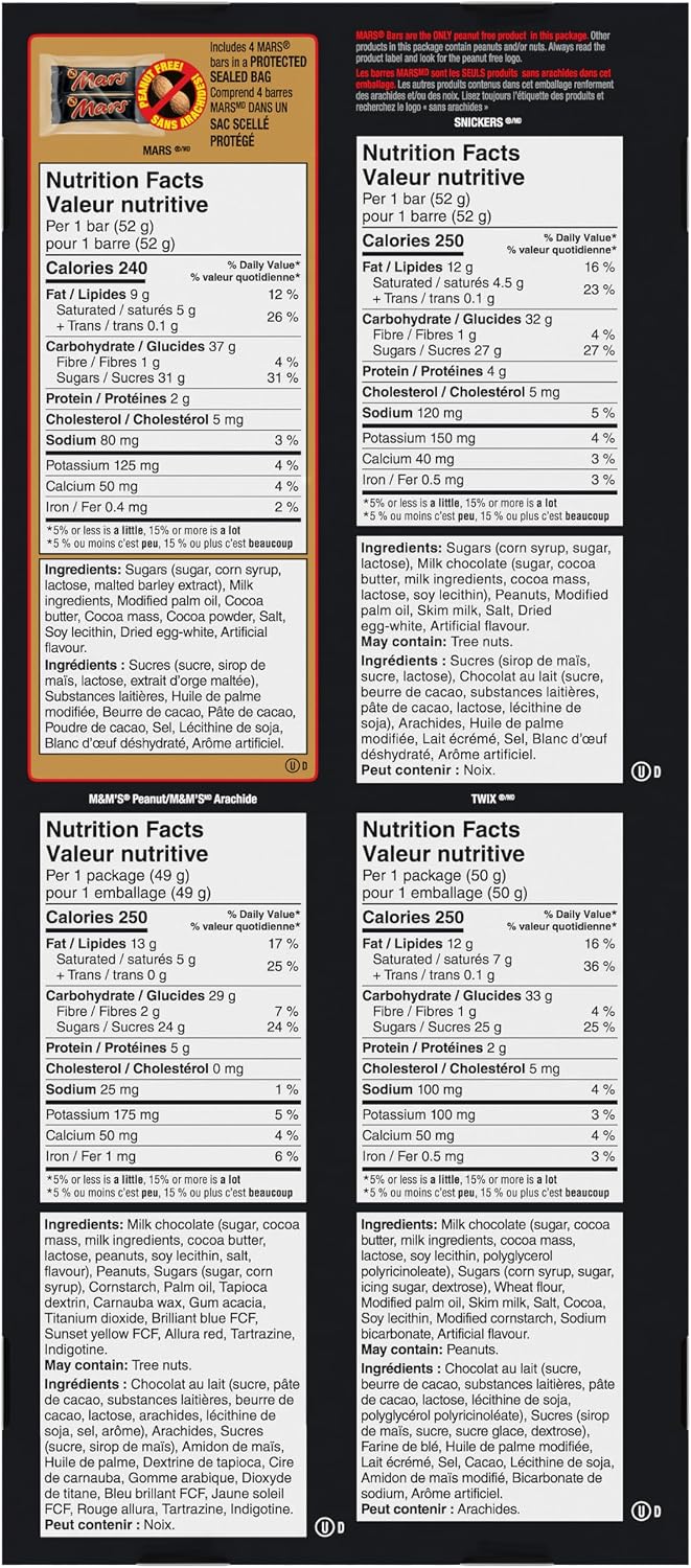 MARS, TWIX & M&M’S Peanut Assorted Chocolate Candy Bars Variety Pack, 16 Full Size Bars (840g) – Individually Wrapped Mixed Chocolate Favourites