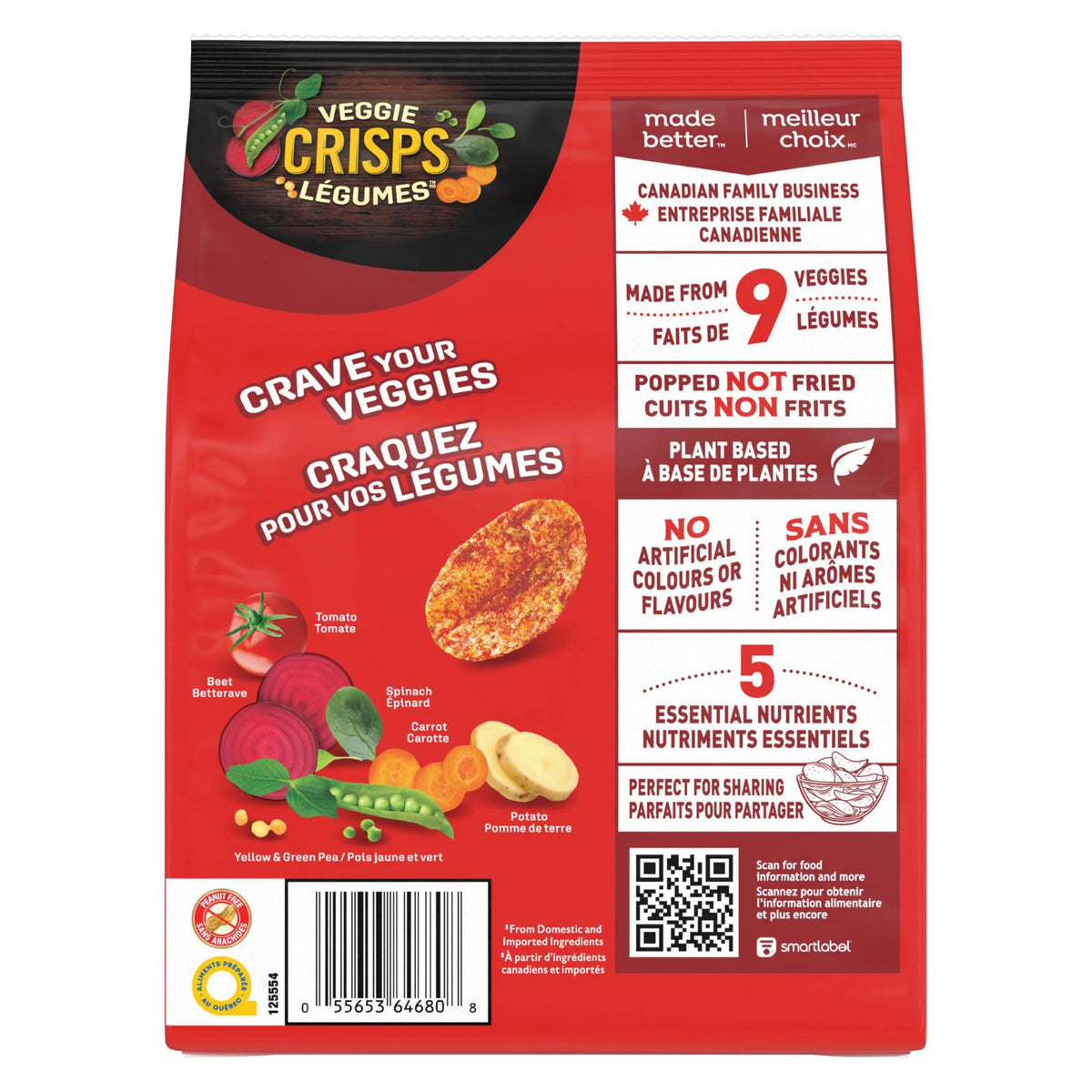 Dare Veggie Crisps Barbecue - Crunchy, Popped Snacks Made with Real Vegetables like Yellow and Green Peas, Tomatoes, and Carrots 100g Pack