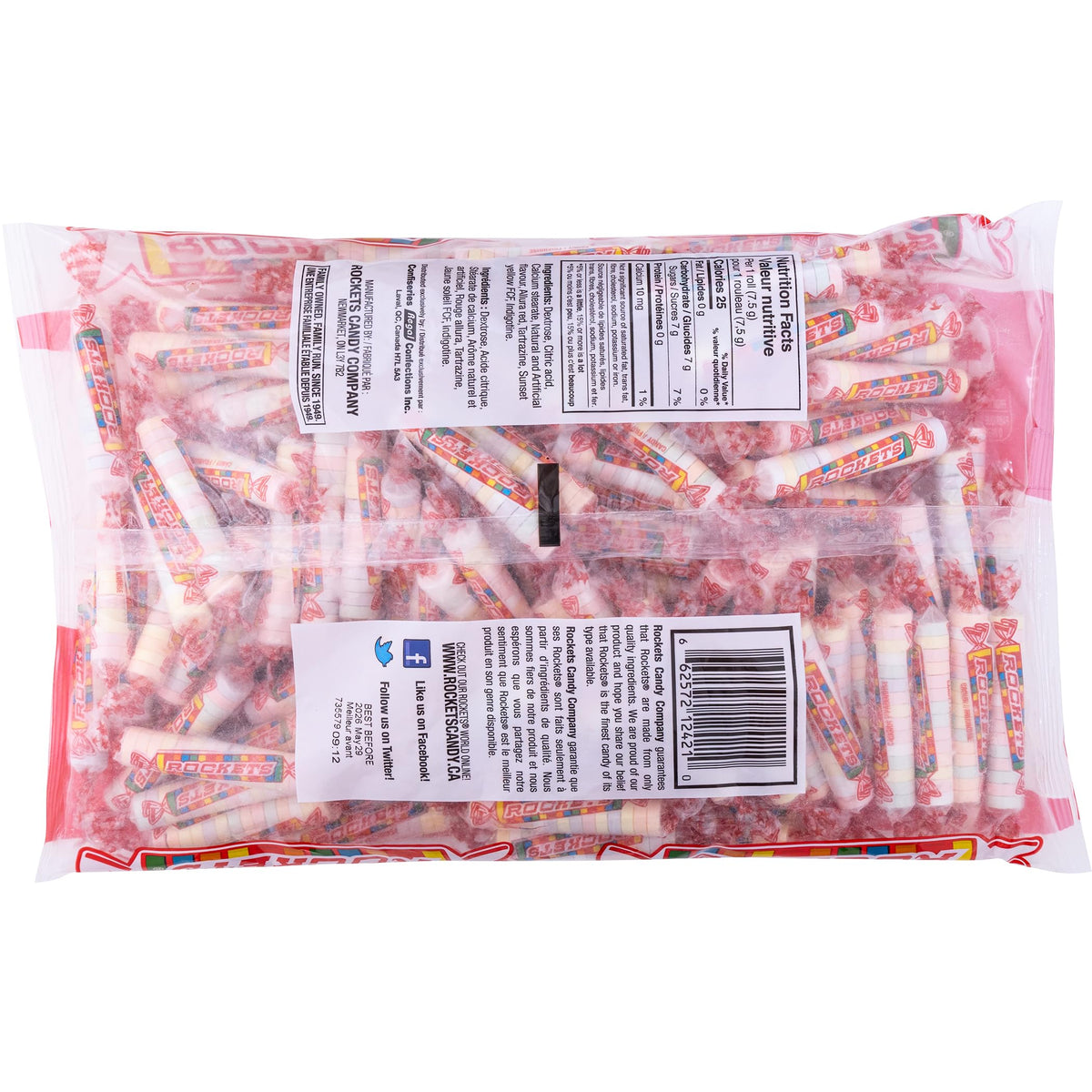 Rockets Candy, Bag of Individually Wrapped Candy rolls, 500g