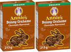 ANNIE'S Chocolate Graham Cookies Snacks, Organic, No Artificial Flavours, No Synthetic Colours, 213 Grams Package of Bunny Shaped Cookies, Chocolate