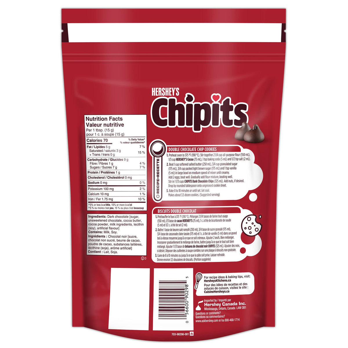 CHIPITS Chocolate Chips for Baking, Baking Ingredients, Baking Chocolate, Milk Chocolate, 835 grams