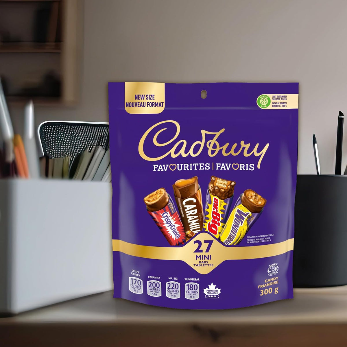 Cadbury Favourites, Assorted Mini Bars, Chocolate Bar, 300g (Pack of 27)