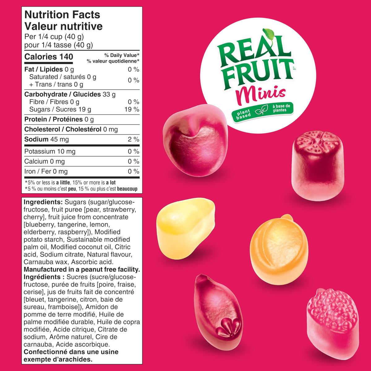 REALFRUIT Superfruits Gummy Candy - Made with Real Fruit, Vegan, Gluten & Peanut-Free Snack for Adults and Children, Proudly Canadian Company, Cranberry, Black Currant, Blueberry and Blackberry, 180g
