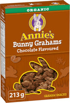 ANNIE'S Chocolate Graham Cookies Snacks, Organic, No Artificial Flavours, No Synthetic Colours, 213 Grams Package of Bunny Shaped Cookies, Chocolate