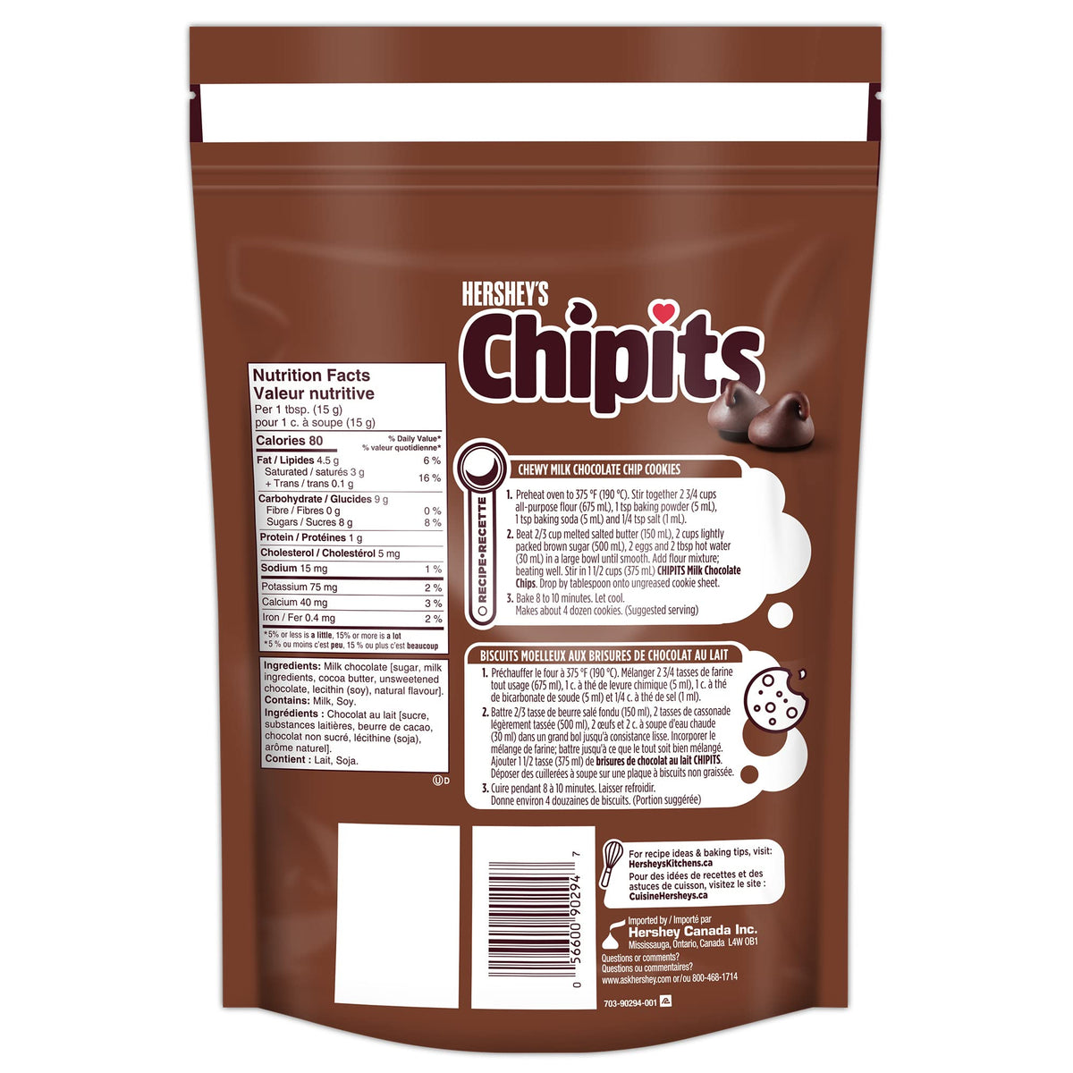 CHIPITS Chocolate Chips for Baking, Baking Ingredients, Baking Chocolate, Milk Chocolate, 835 grams