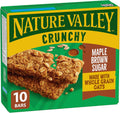 NATURE VALLEY Maple Brown Sugar Crunchy Granola Bars, No Artificial Colours, No Artificial Flavours, Snack Bars, Made with Whole Grain Oats, Pack of 10 Bars