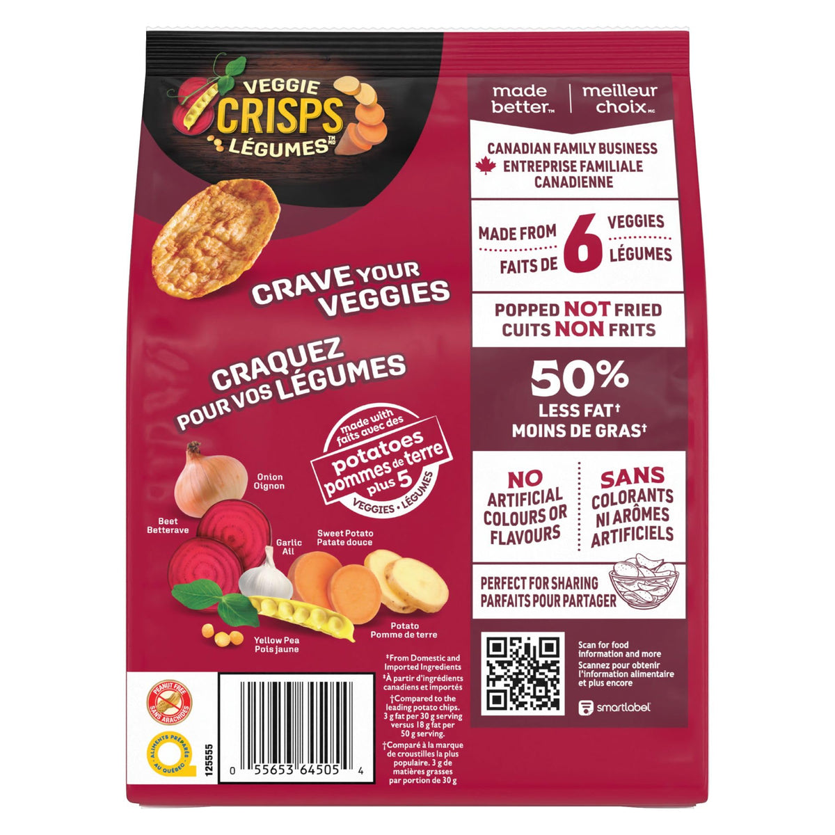 Dare Veggie Crisps Barbecue - Crunchy, Popped Snacks Made with Real Vegetables like Yellow and Green Peas, Tomatoes, and Carrots 100g Pack