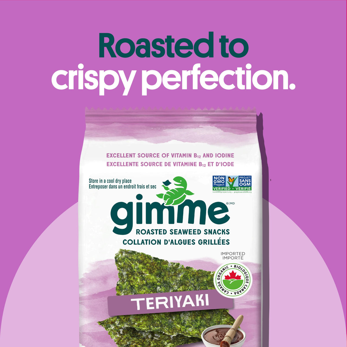 gimMe Organic Roasted Seaweed Sea Salt Favour Snacks 30g Multipack 6 x 5g