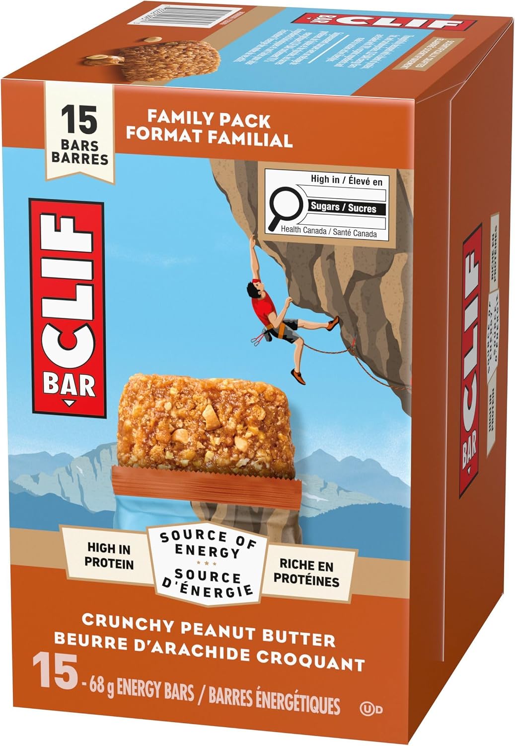 Clif Bar, Energy Bars, Crunchy Peanut Butter, 1.02 kg (Pack of 15)