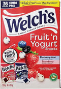 Welch's Fruit 'n Yogurt Snacks, 36 × 20 g - Delicious Fruit-Flavored Snacks Coated in Creamy Yogurt