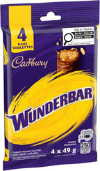 Cadbury Wunderbar Chocolatey Candy Bars Multipack 4 Pack, 196g