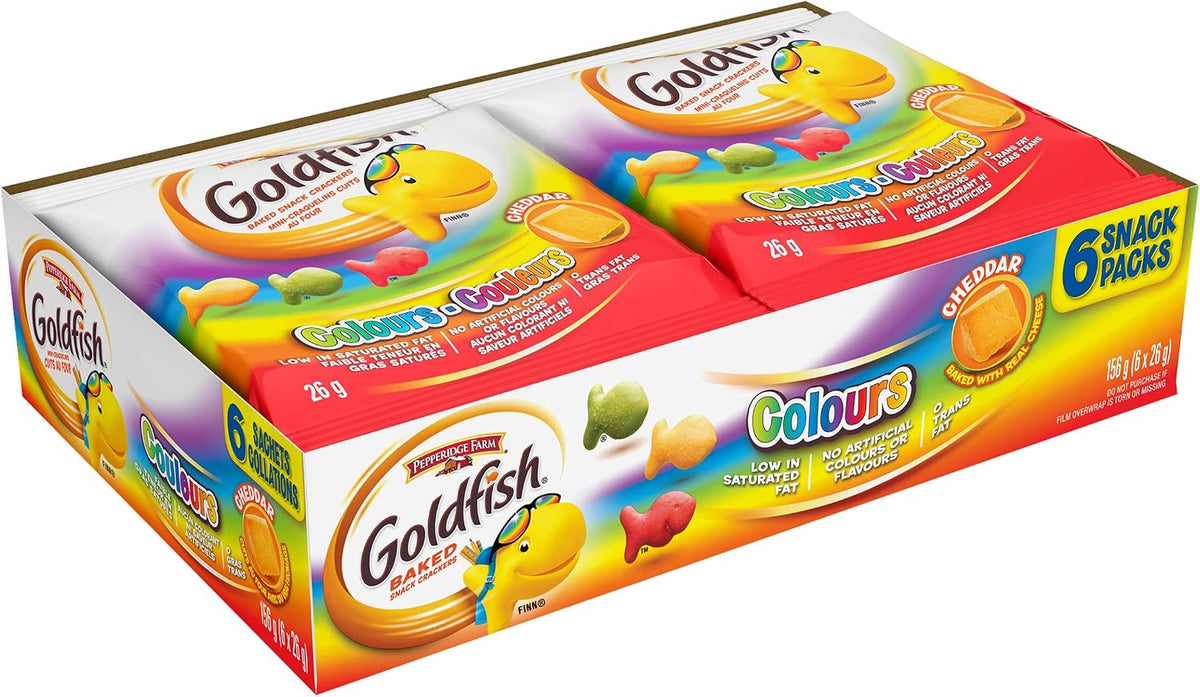 Goldfish Colours Crackers, 6 Snack Packs, 26 Grams