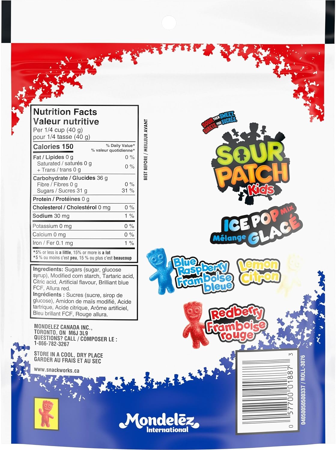 Sour Patch Kids Ice Pop Mix Candy 315 g