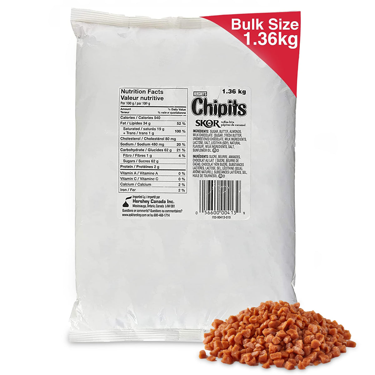 CHIPITS Chocolate Chips for Baking, Baking Ingredients, Baking Chocolate, Milk Chocolate, 835 grams