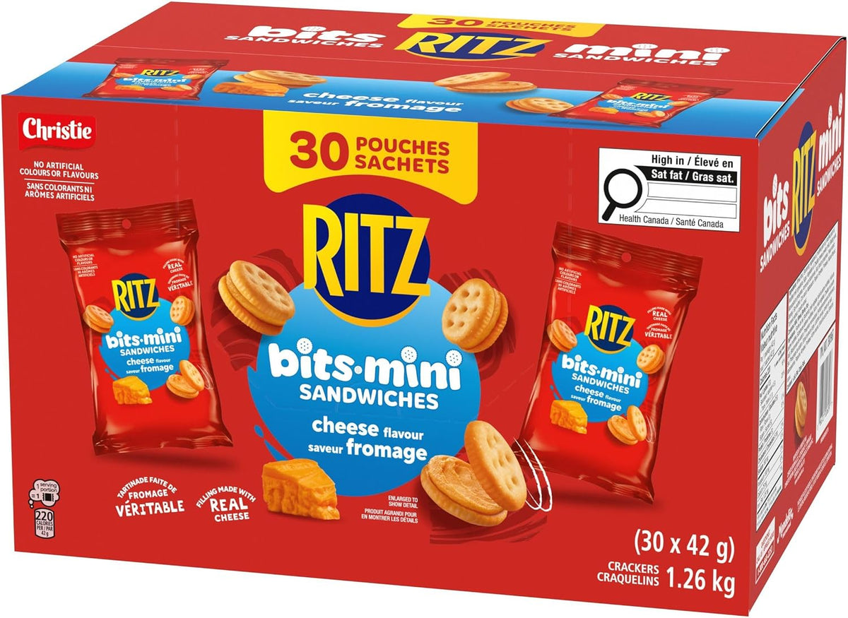 RITZ BITS Mini Cheese Flavoured Sandwich Crackers, Pack of 30
