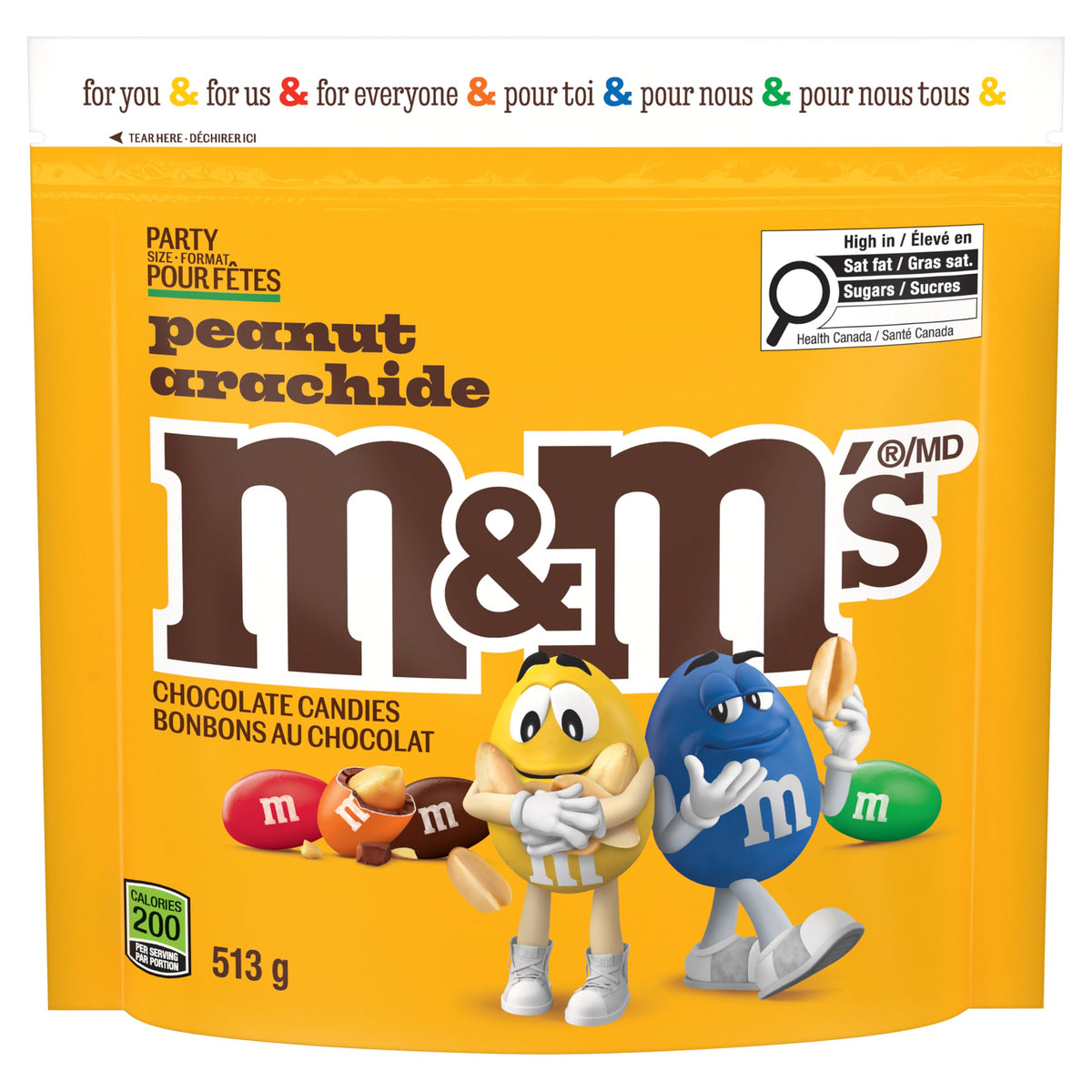 M&M’S Peanut Milk Chocolate Candy, Celebration Size Share Bag, 1kg – Bulk Party Candy for Sharing, Events, Movie Nights & Holidays